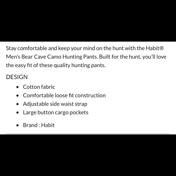 💜Habit Men’s Bear cave Real TreeXtra huntingPants - Picture 7 of 7